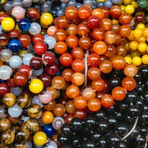 Amber Glass Bead Strand