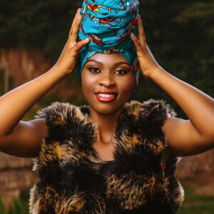 Turquoise Ankara Headwrap