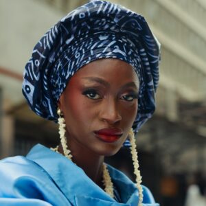 Indigo Adire Headwrap